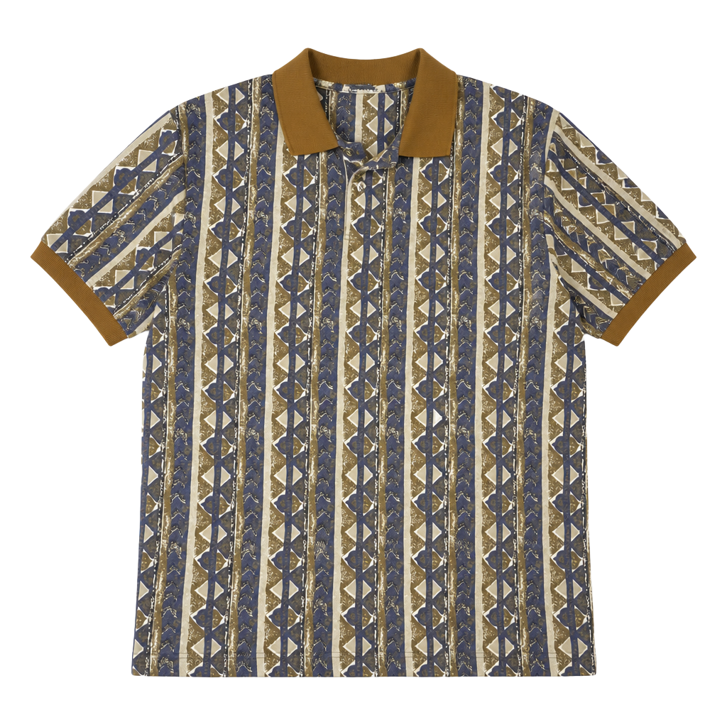 J.T. Beckett Polo Shirt Size XLXT Abstract Stripe Vintage 1