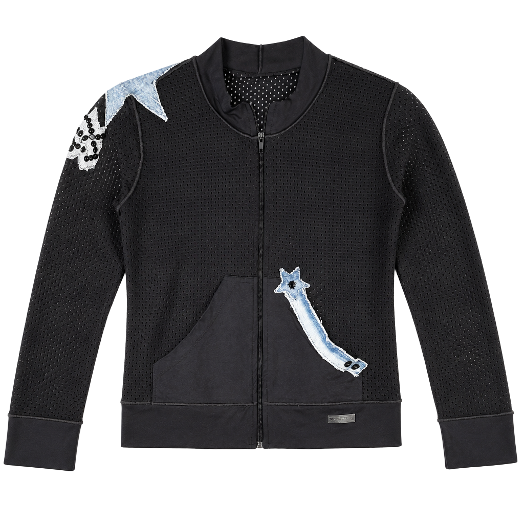 Black Mesh Jacket Star Applique 1