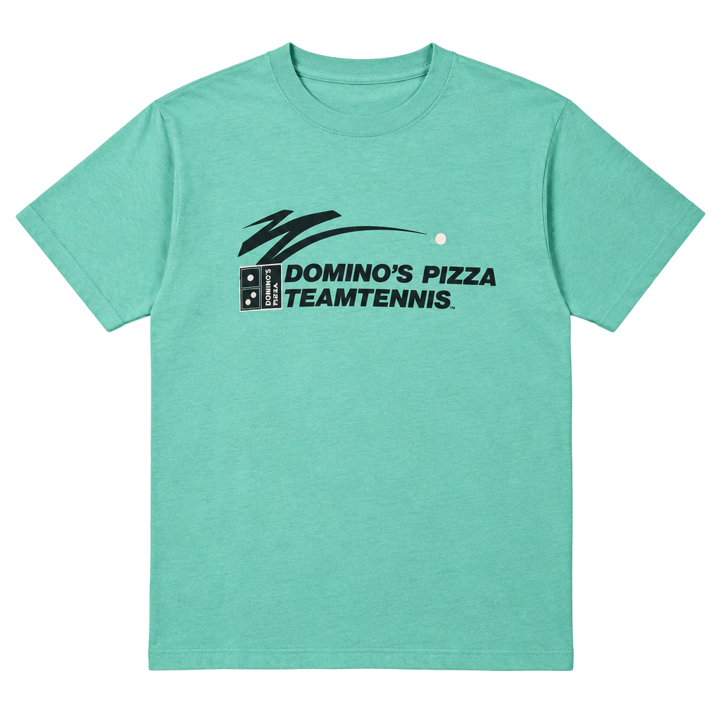 Vintage Domino's Pizza Team Tennis T-Shirt Mint Green 1