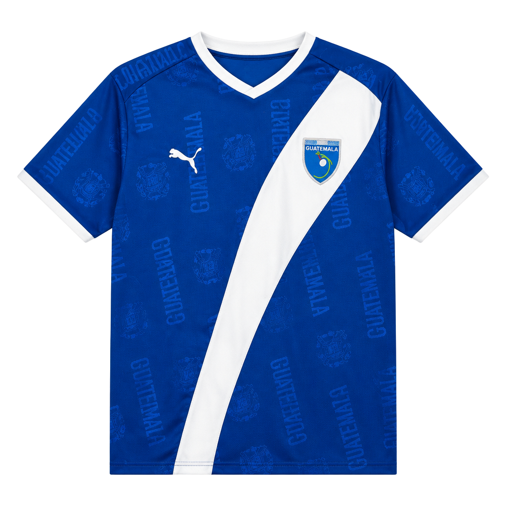 RARE VINTAGE 80s Puma Guatemala Soccer Jersey Size L Blue 1