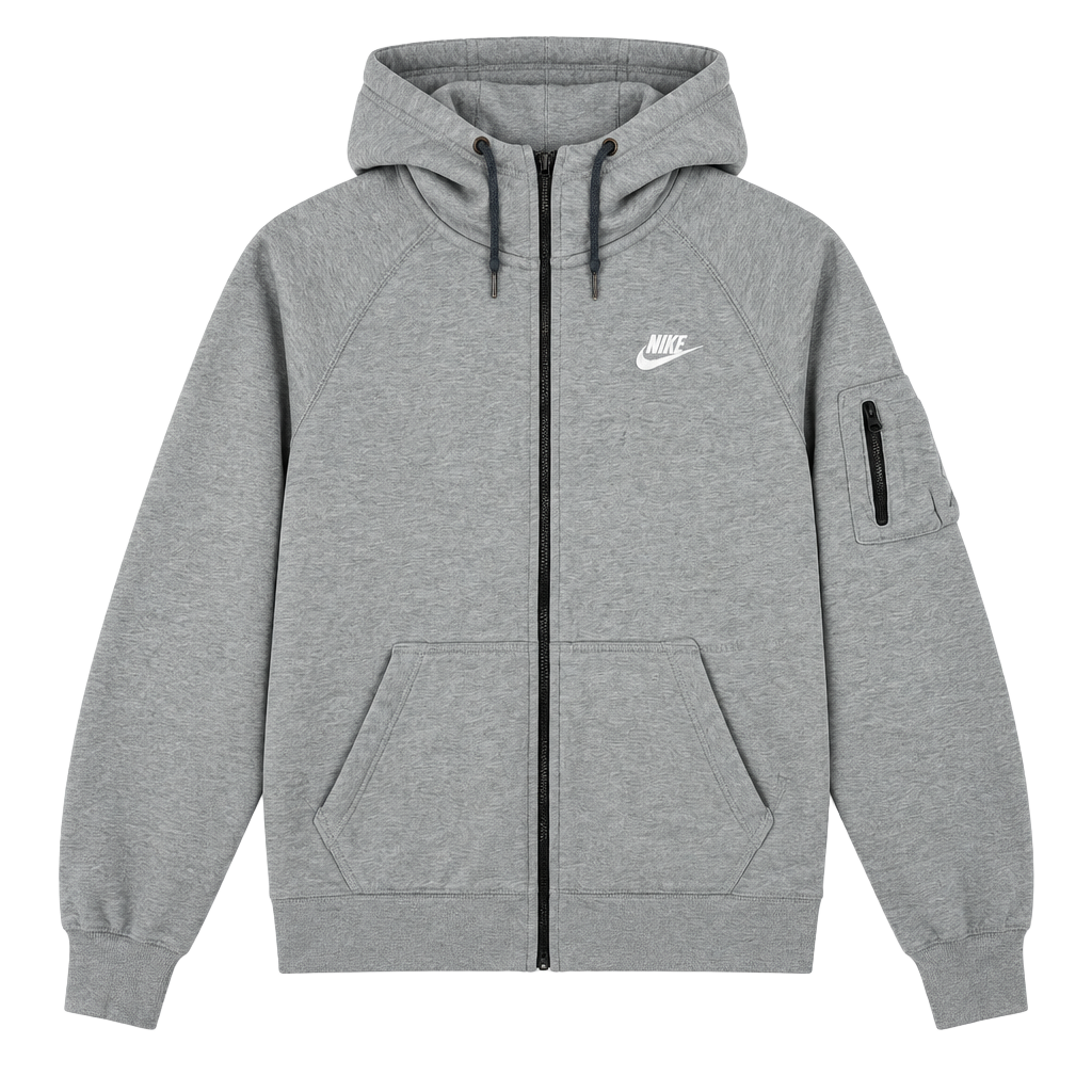 Grey Nike Full Zip Hoodie Size L G 1