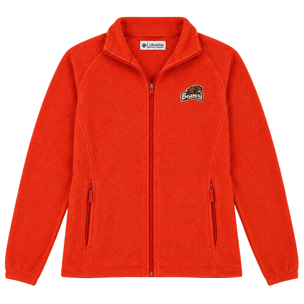 Columbia Oregon State Beavers Full Zip Fleece Jacket XL Orange 1