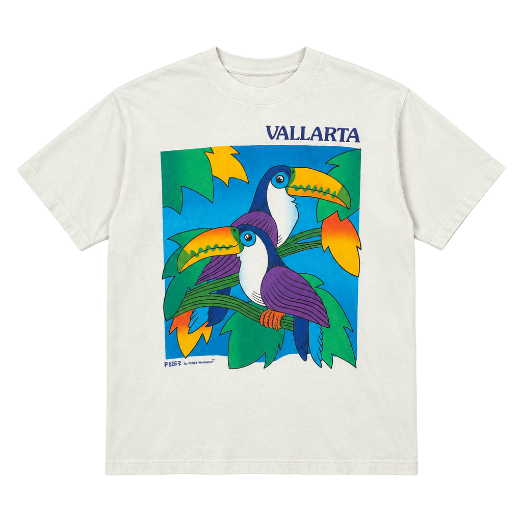 Vintage White Toucan Shirt size Large 1
