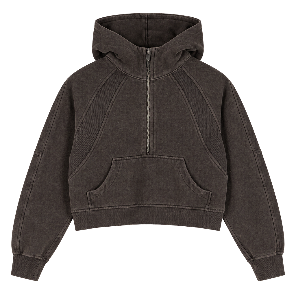 Lululemon Cropped Scuba Half-Zip Hoodie Espresso 1