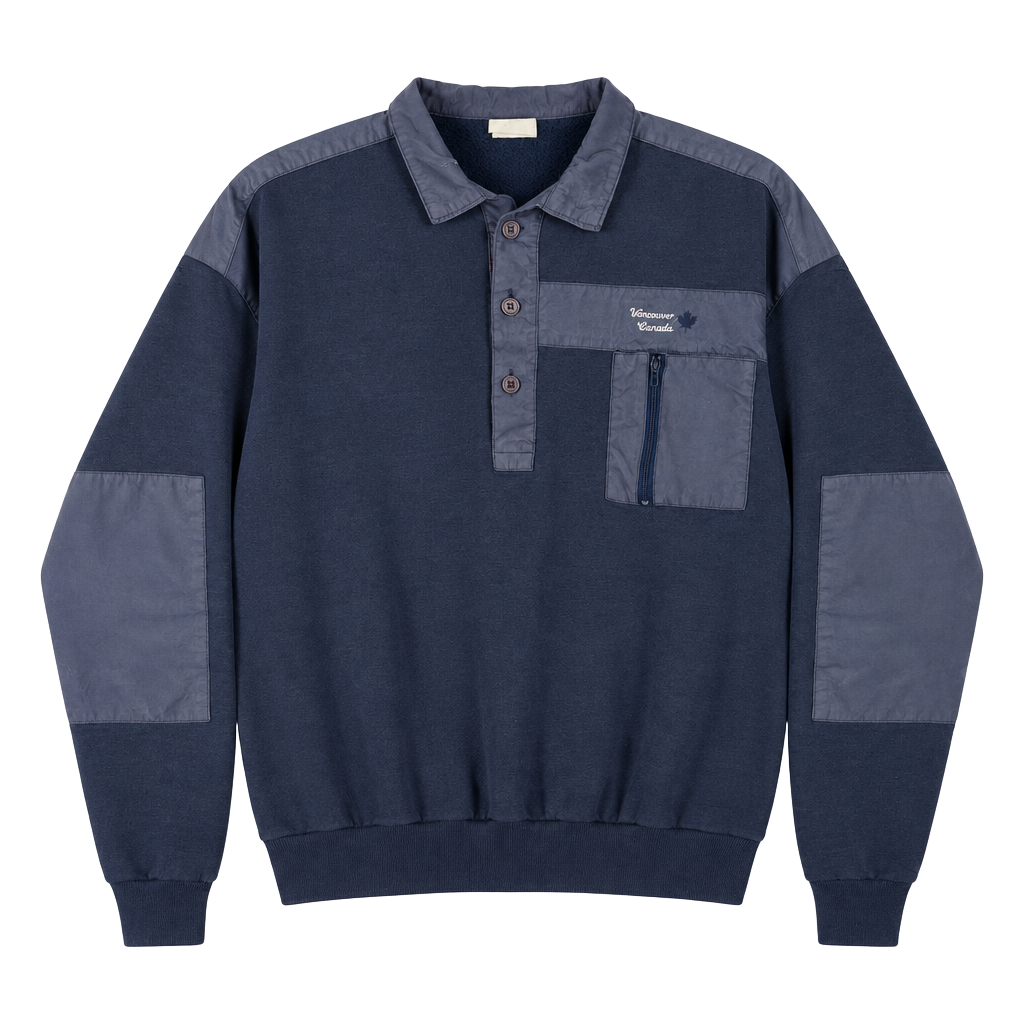 CRAZY Vintage long sleeve sweater with patches scattered 1
