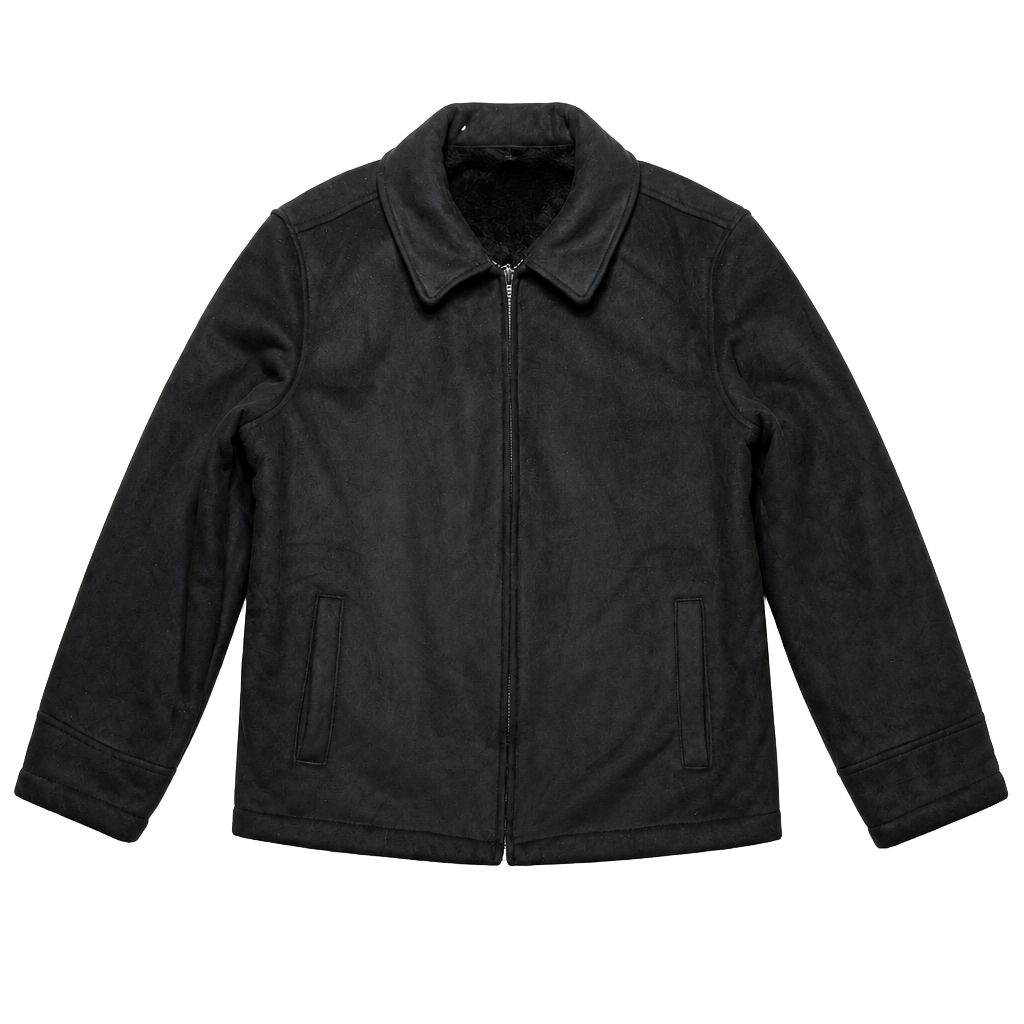 Perry Ellis Portfolio Faux Suede Sherpa Lined Jacket Black XL 1