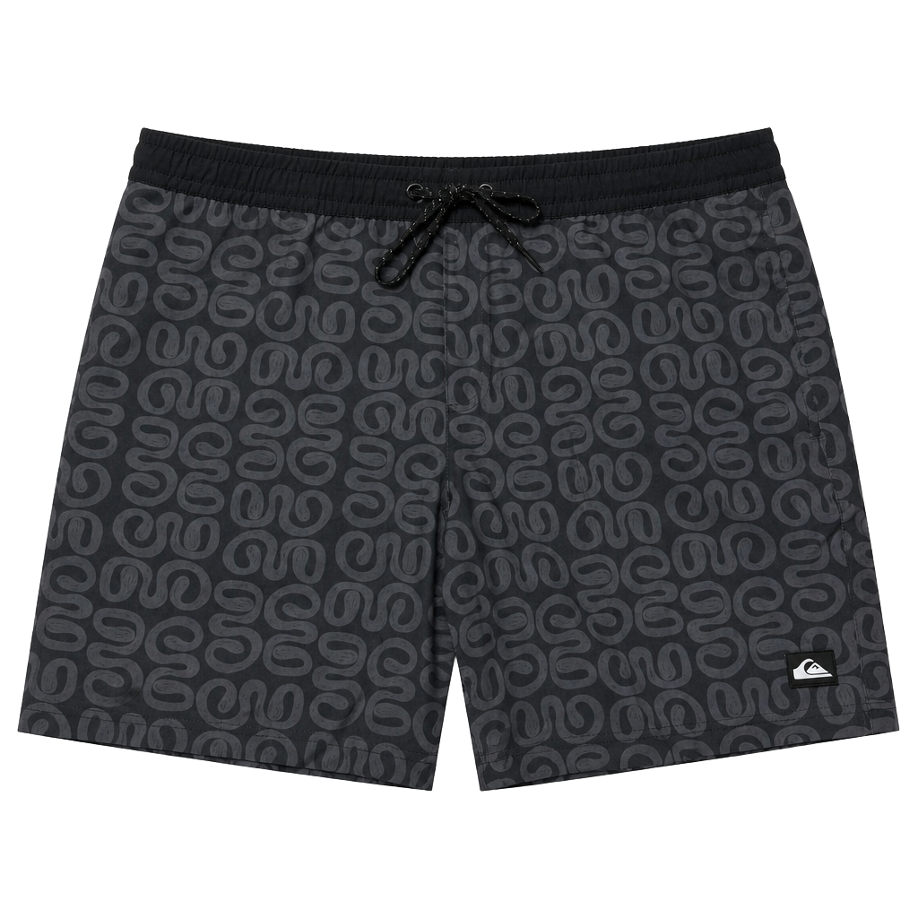 Quiksilver Men's Swim Trunk XL Black Patterned 1