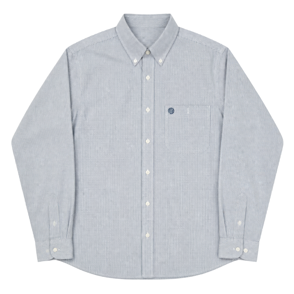 Wrangler George Strait Collection Men's Blue and White Gingham Check Long Sleeve Button-Down Shirt 1