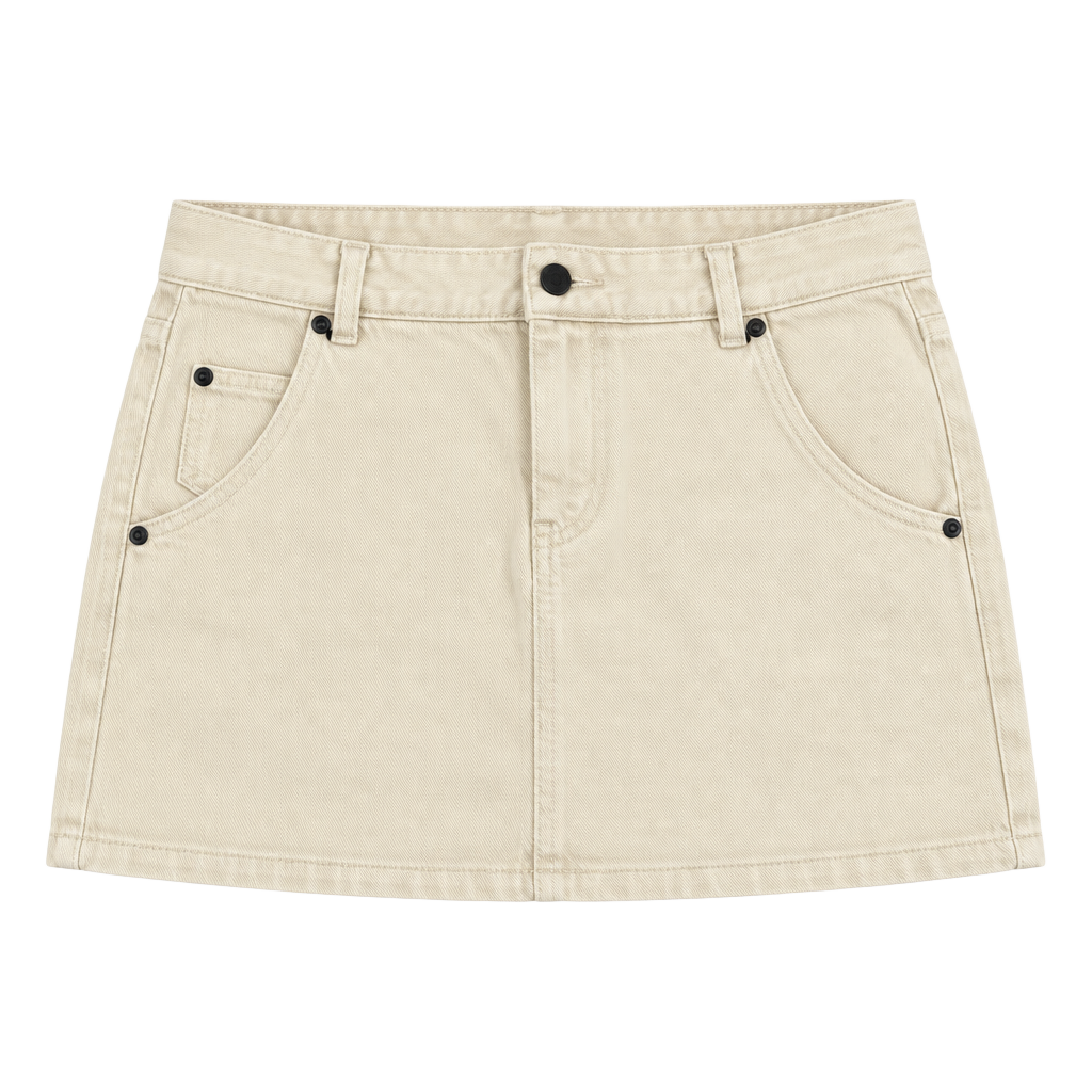 Magix Denim Mini Skirt Size 3 Cream Beige Original Fit 1