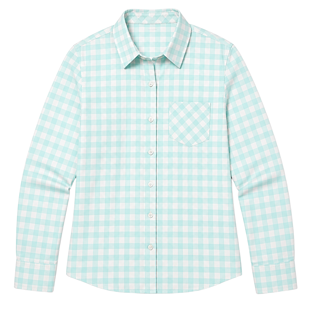 Patagonia Women's Long-Sleeved Brookgreen Gingham Shirt Organic Cotton Size 8 1