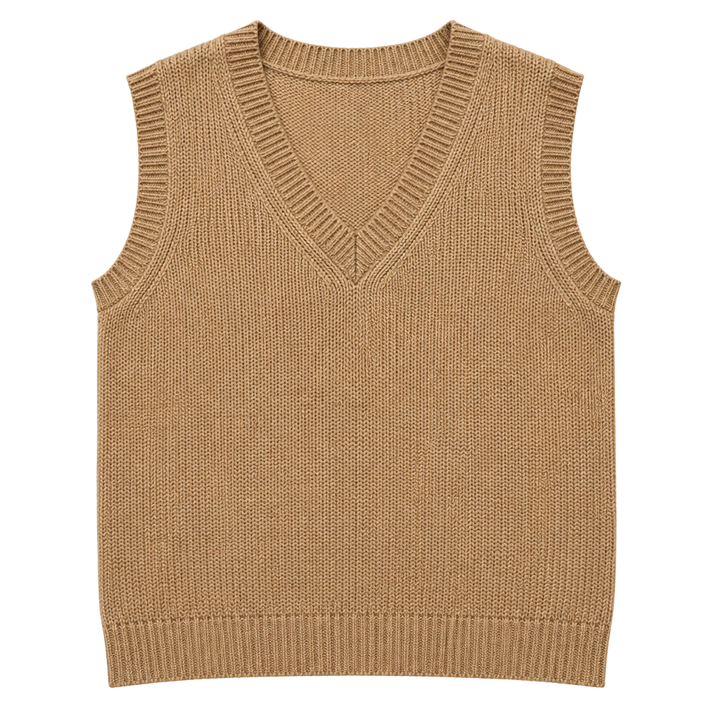 Marled Reunited Clothing V-Neck Sweater Vest Size L Brown Ribbed 1