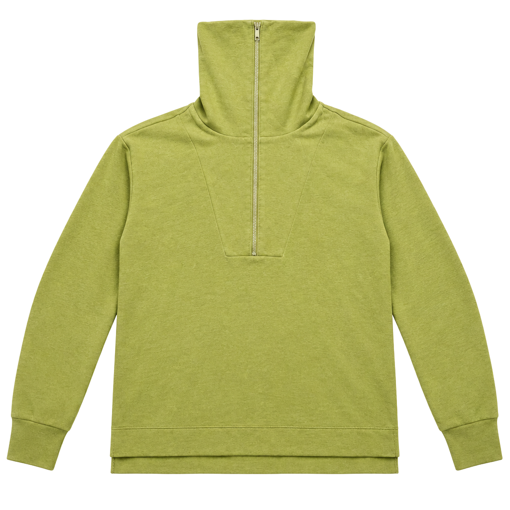 Free Assembly Funnel Neck Pullover Sweatshirt Green 1