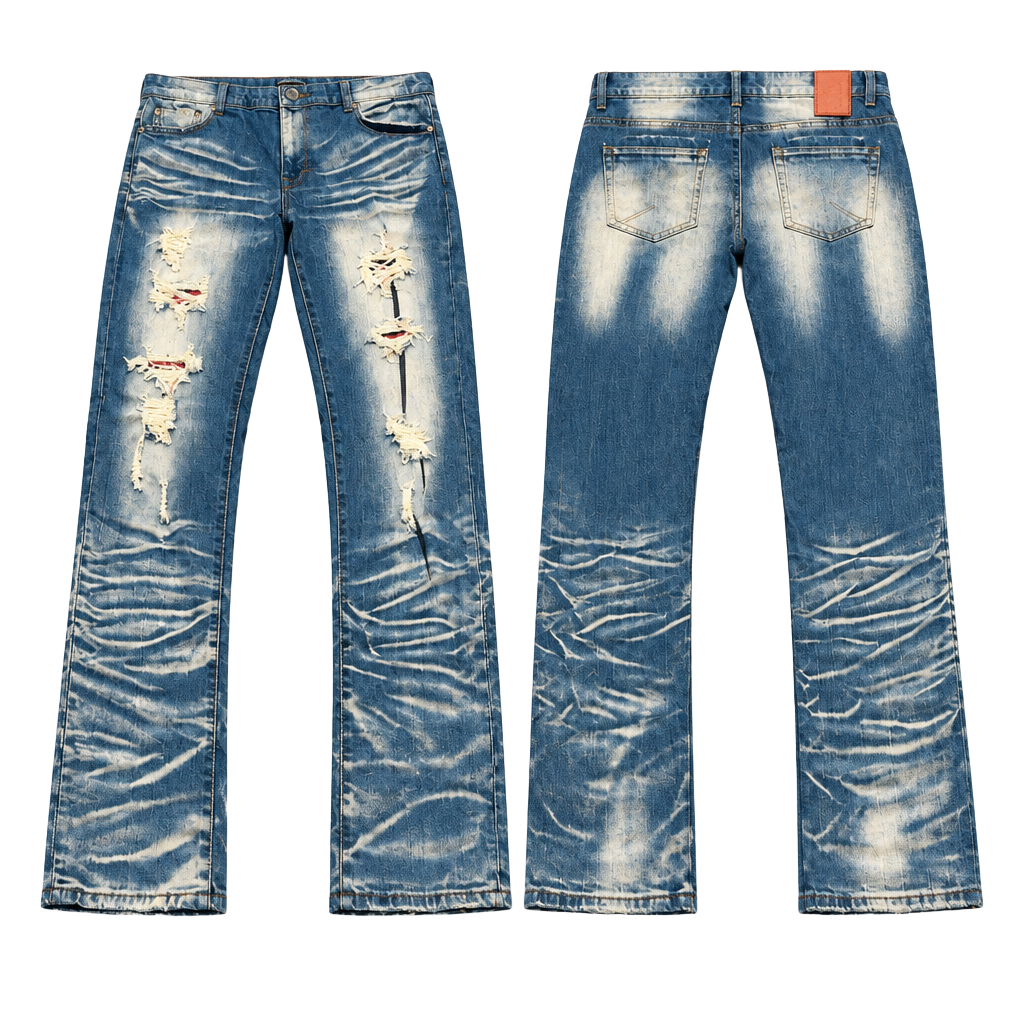 Côte de Nuits Guerre et Paix Distressed Denim Jeans 1