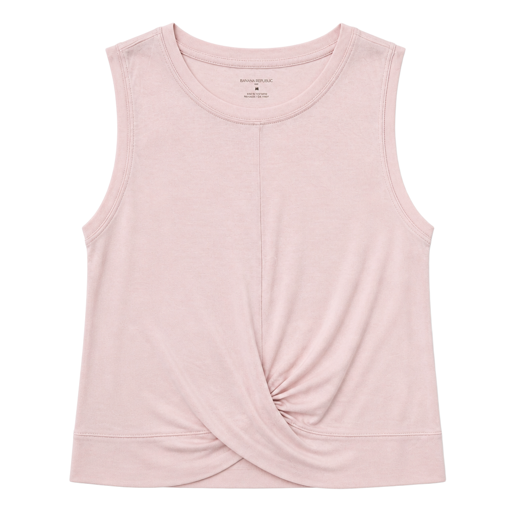 Banana Republic Pink Sleeveless Twist-Front Tank Top Size M 1