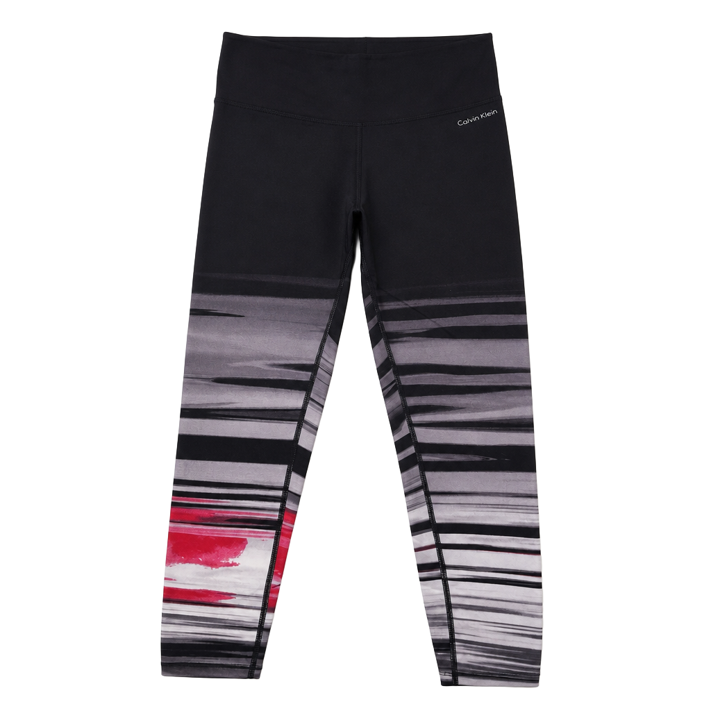 Calvin Klein Performance Women's Graphic Ruched cropped Leggings – Black Multi / Size XS 1