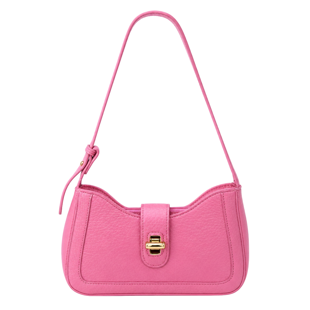 SHEIN Pink Pebbled Faux Leather Y2K Style Mini Shoulder Bag 1