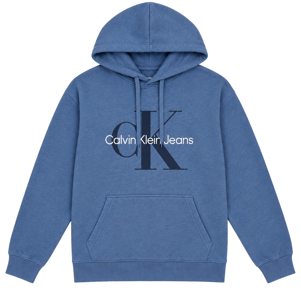 Calvin Klein Jeans Monogram Hoodie Blue Coast 1