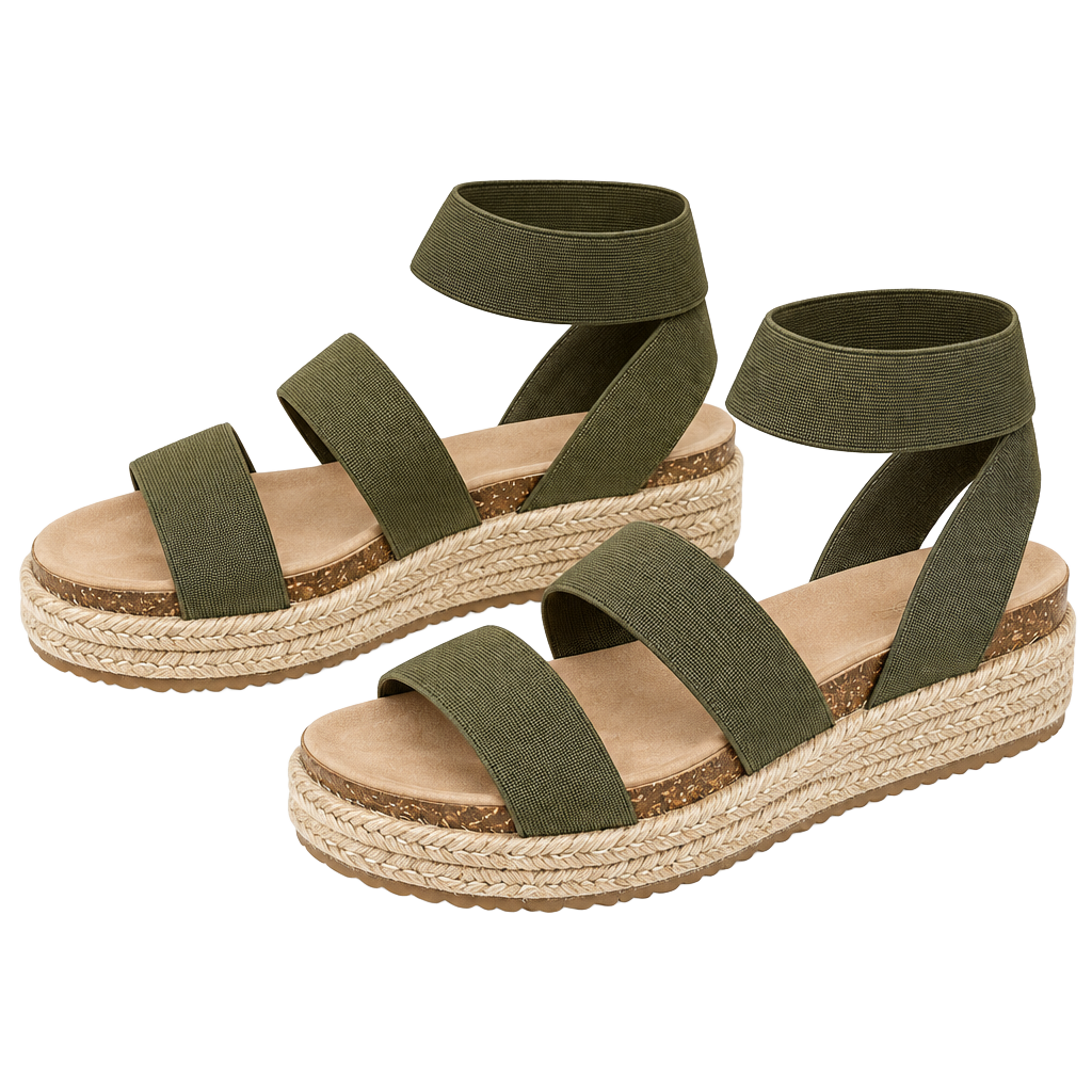 Torrid Elastic Strap Espadrille Flatform Sandals 1