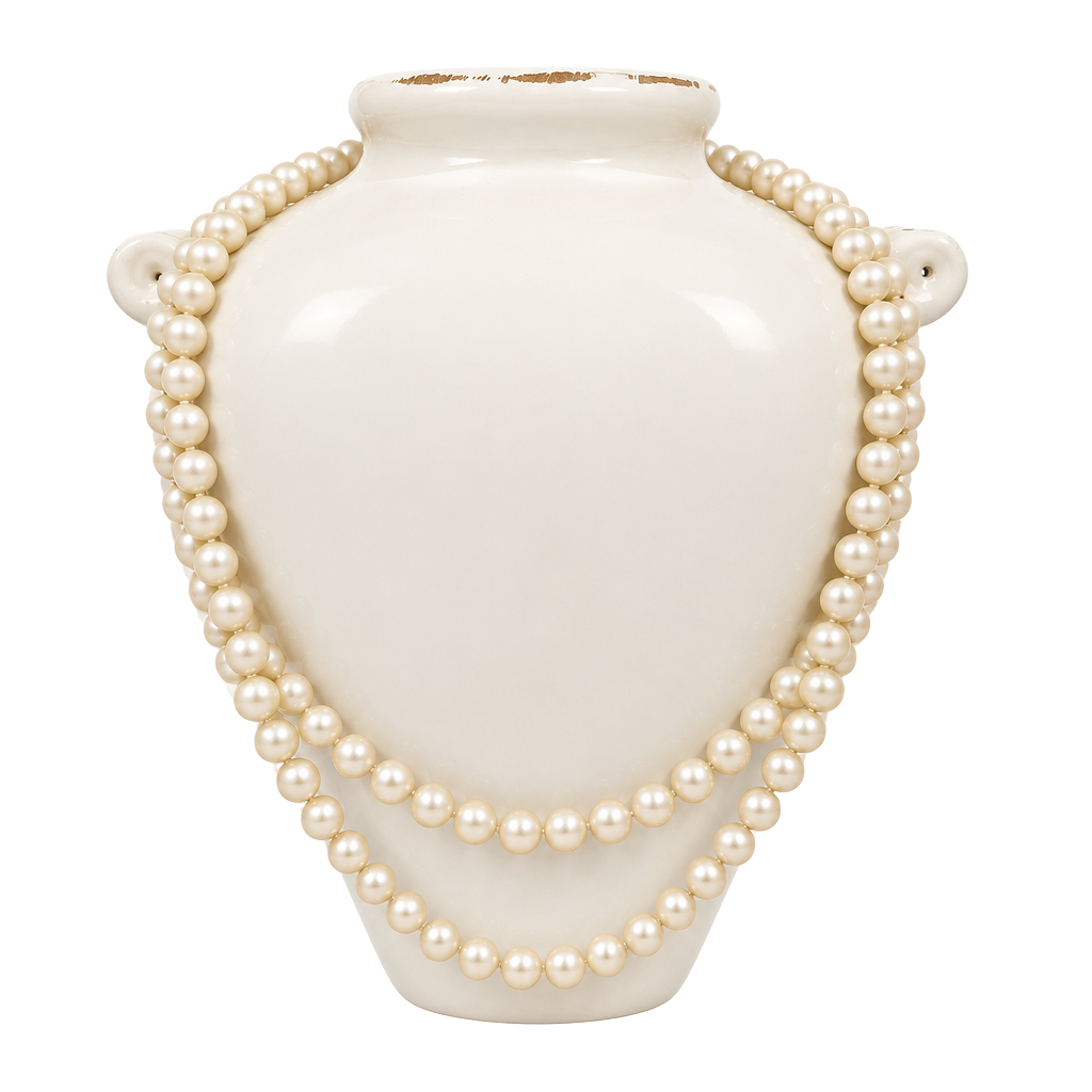 Vintage Double Strand Pearl Necklace Rhinestone Clasp 1