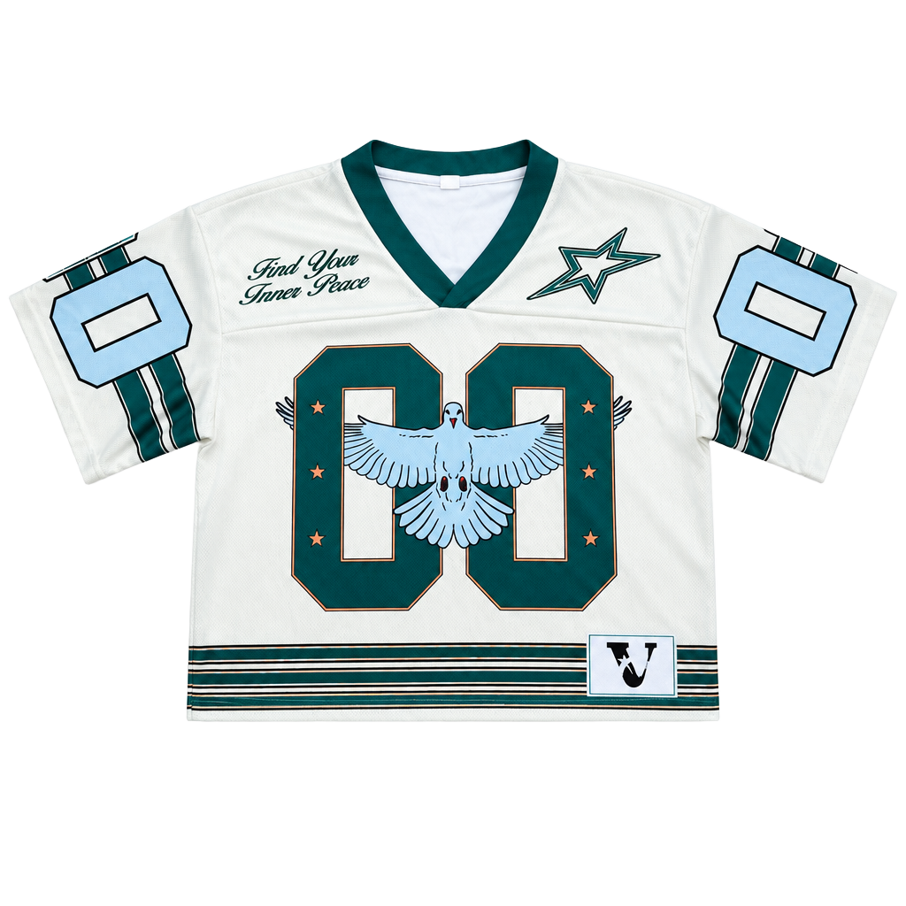 Vie Riches Dove Jersey Size M White Green 00 1