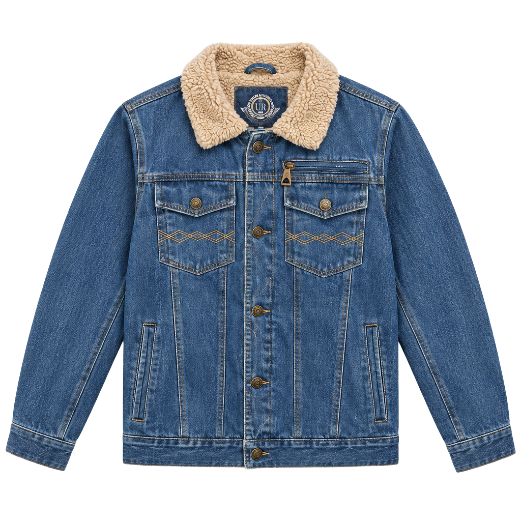 Urban Republic Sherpa Denim Jacket Size XL (18/20) Y2K Vintage Look 1