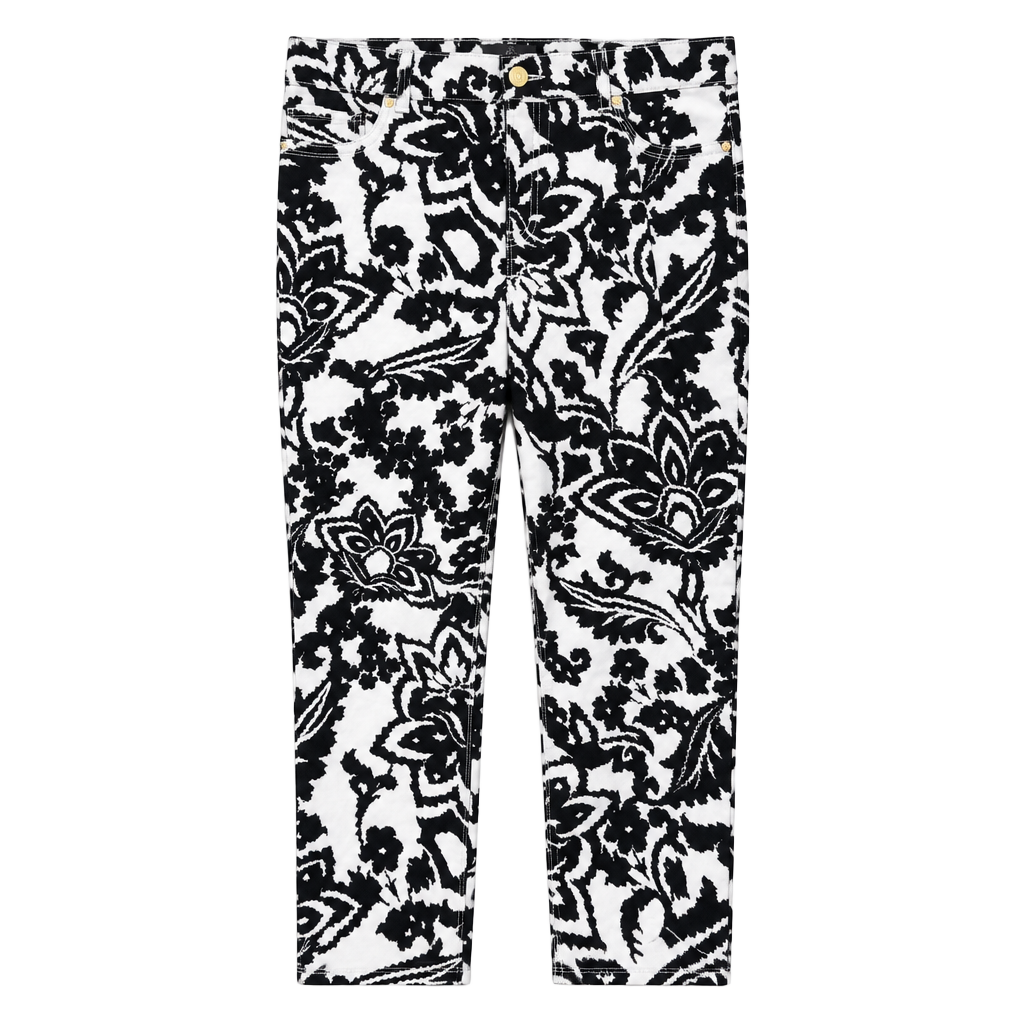 Chico's Lift size 1.5 Women 10 Bold Black and White Floral 1