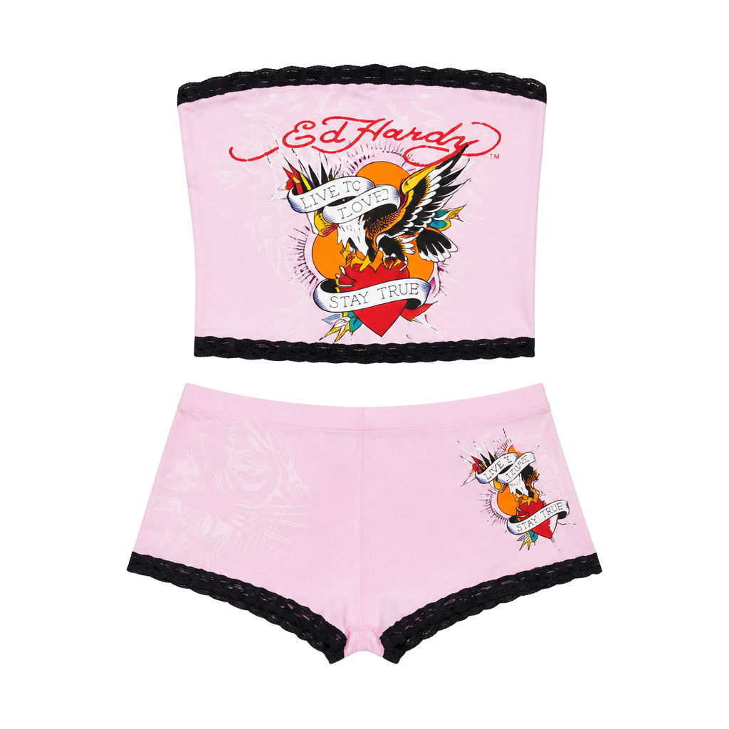 Ed Hardy Brave Eagle Tube Top - Pink 1