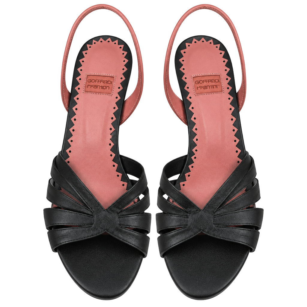 Goffredo Fantini Black Leather Strappy Heels Size 38.5 1