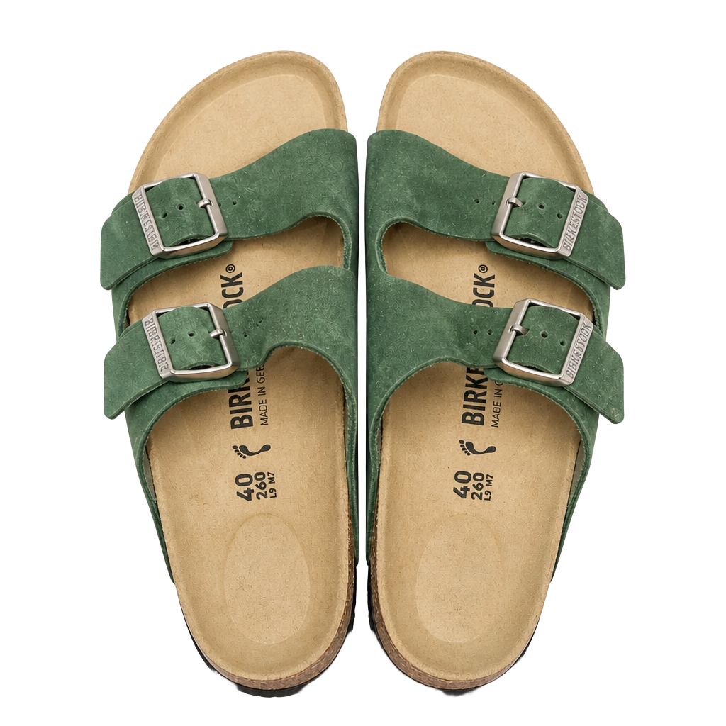 Birkenstock Arizona Shimmering Thyme Suede Leather Sandals 1
