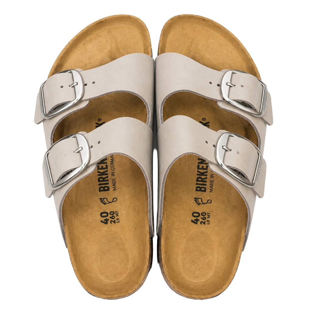 Birkenstock Arizona Big Buckle Size 40 Gray Nubuck Sandals 1