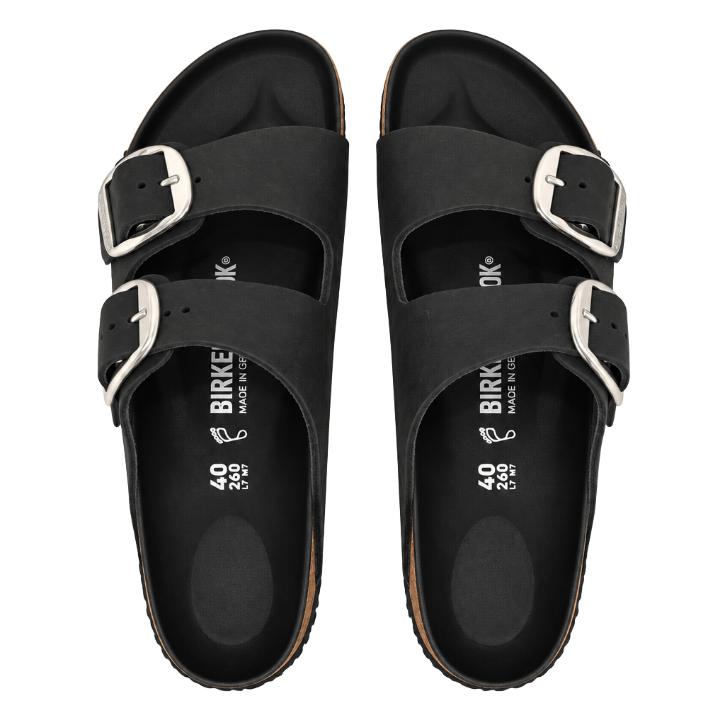 Birkenstock Arizona Big Buckle Size 40 Black Oiled Leather Sandals 1