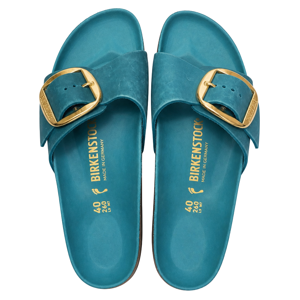 Birkenstock Madrid Big Buckle Oiled Leather Sandals Biscay Bay Size 40 1