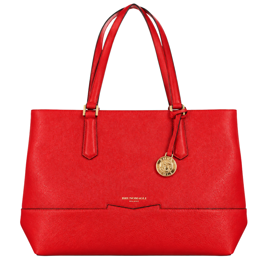 Bruno Magli Leather Tote Red Handbag 1