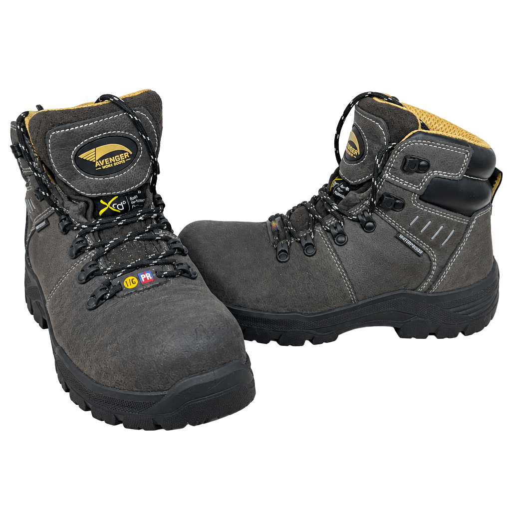 Avenger Work Boots Waterproof Composite Toe Brown Leather 8.5W 1