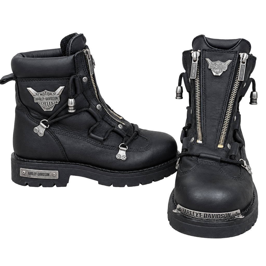 Harley-Davidson Brake Light Motorcycle Boots Black Leather 1