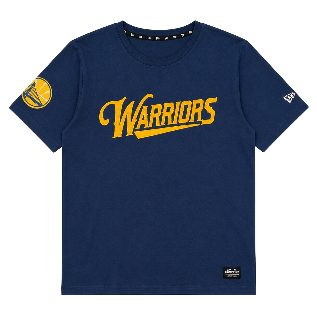 New Era Golden State Warriors T-Shirt Size L Blue Embroidered Logo 1