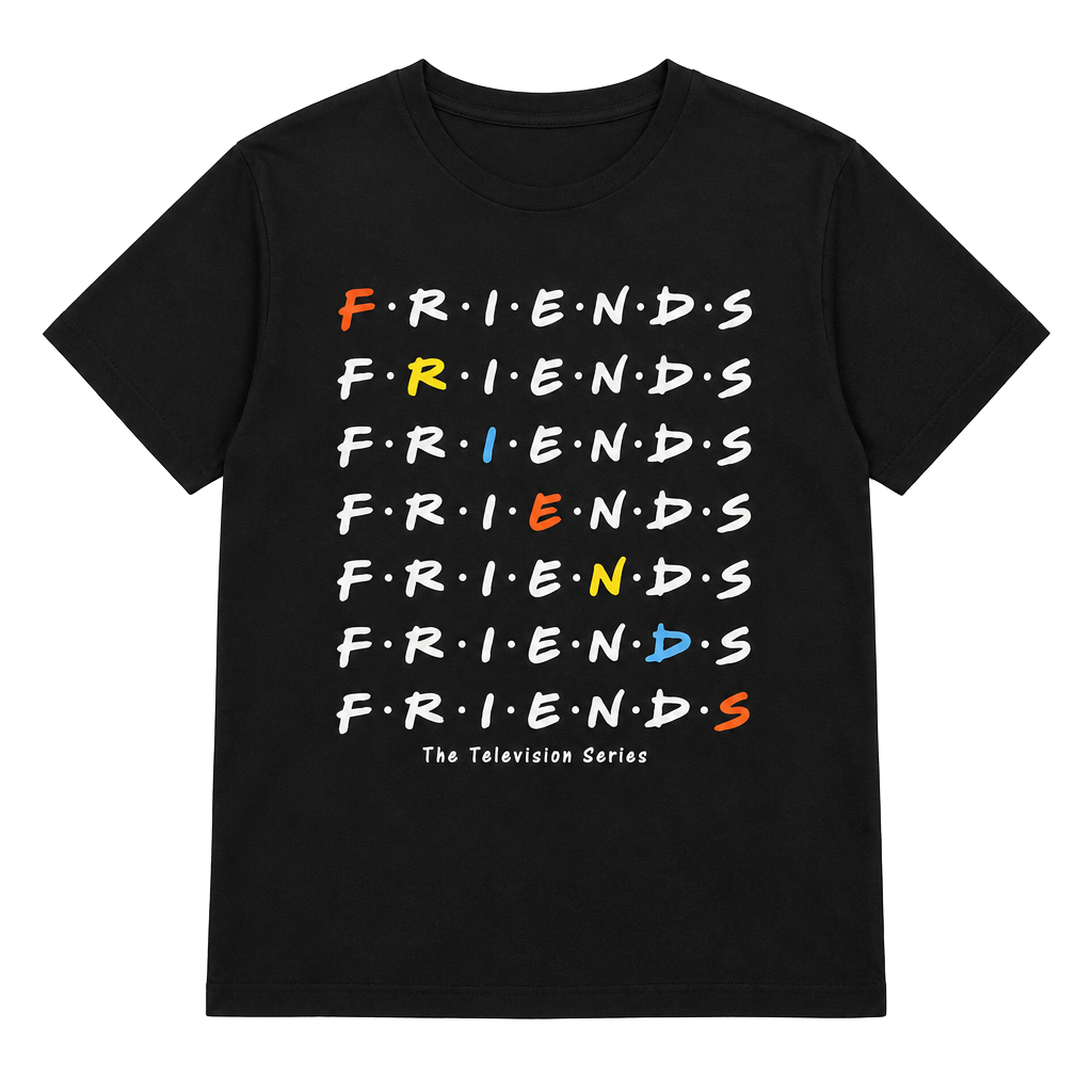 Friends The Television Series T-Shirt Size XL Black Graphic Tee 1