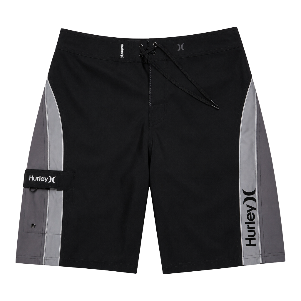 Hurley Board Shorts Size 36/L Black Gray Surf Swim Trunks 1