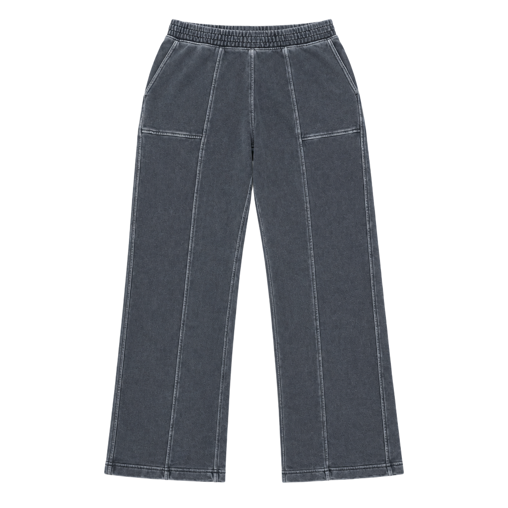 Aerie Gray Mineral Wash Wide Leg Sweatpants Terry Knit Seamed Sweatpants S 1