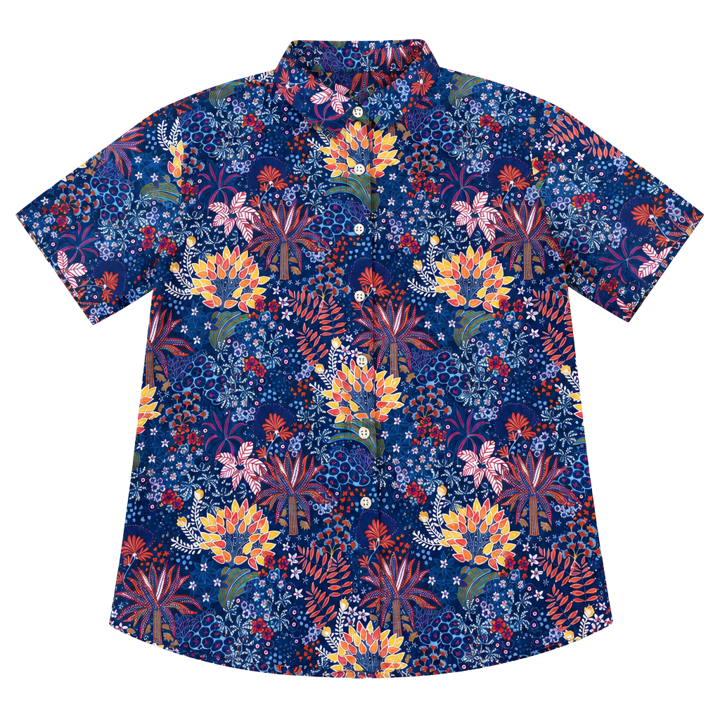 Yiume Hawaiian Shirt Mens XL Floral Short Sleeve Button Down 1