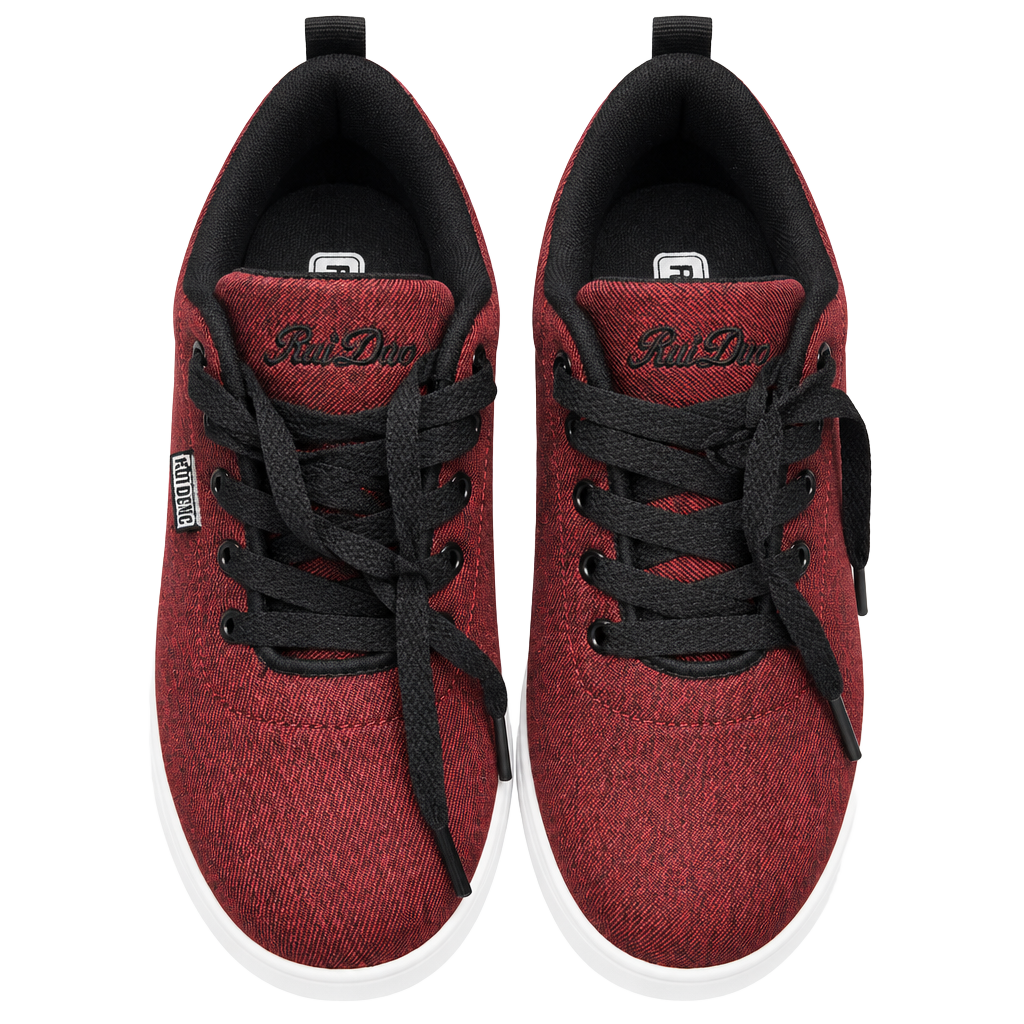 RUIDENG Platform Sneakers Burgundy Red Black Chunky Walking Shoes 1