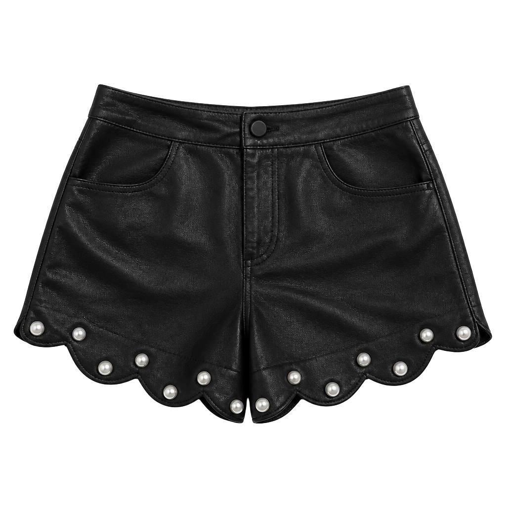 Musera Scalloped Faux Leather Short 1