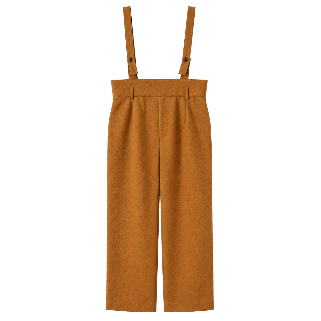 Women’s Brown/Camel High Waisted Suspender Pants Size L 1