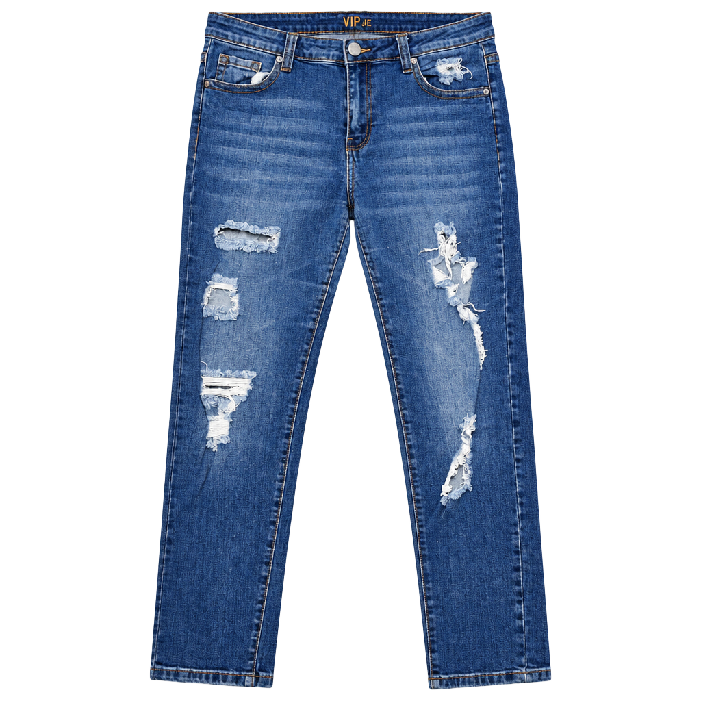 VIP Jeans Women’s 14W Distressed Ripped Skinny Jeans Medium Wash 1