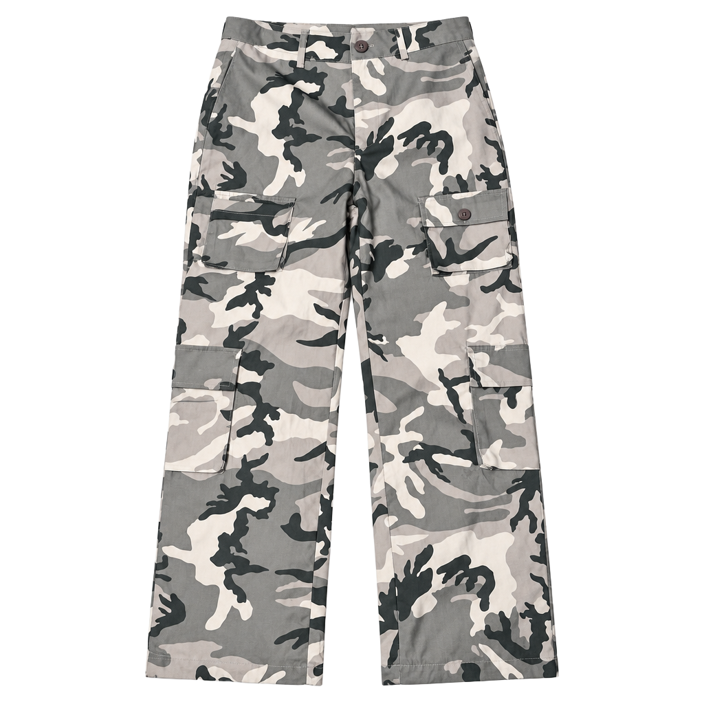 Women’s Cargo Pants Size 4/S Gray Camo Utility Cargo Trousers Pants 1