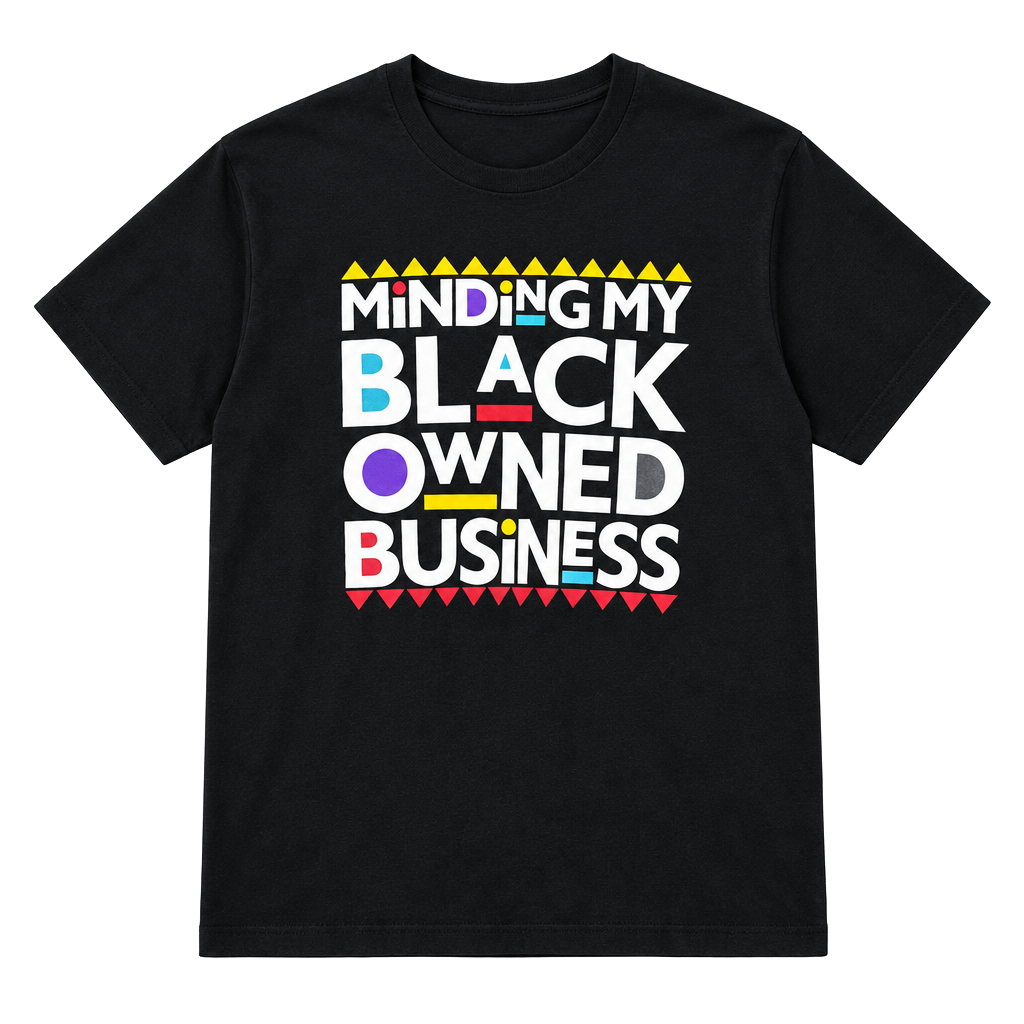 Gildan Minding My Black Owned Business Graphic T-Shirt Size M 1