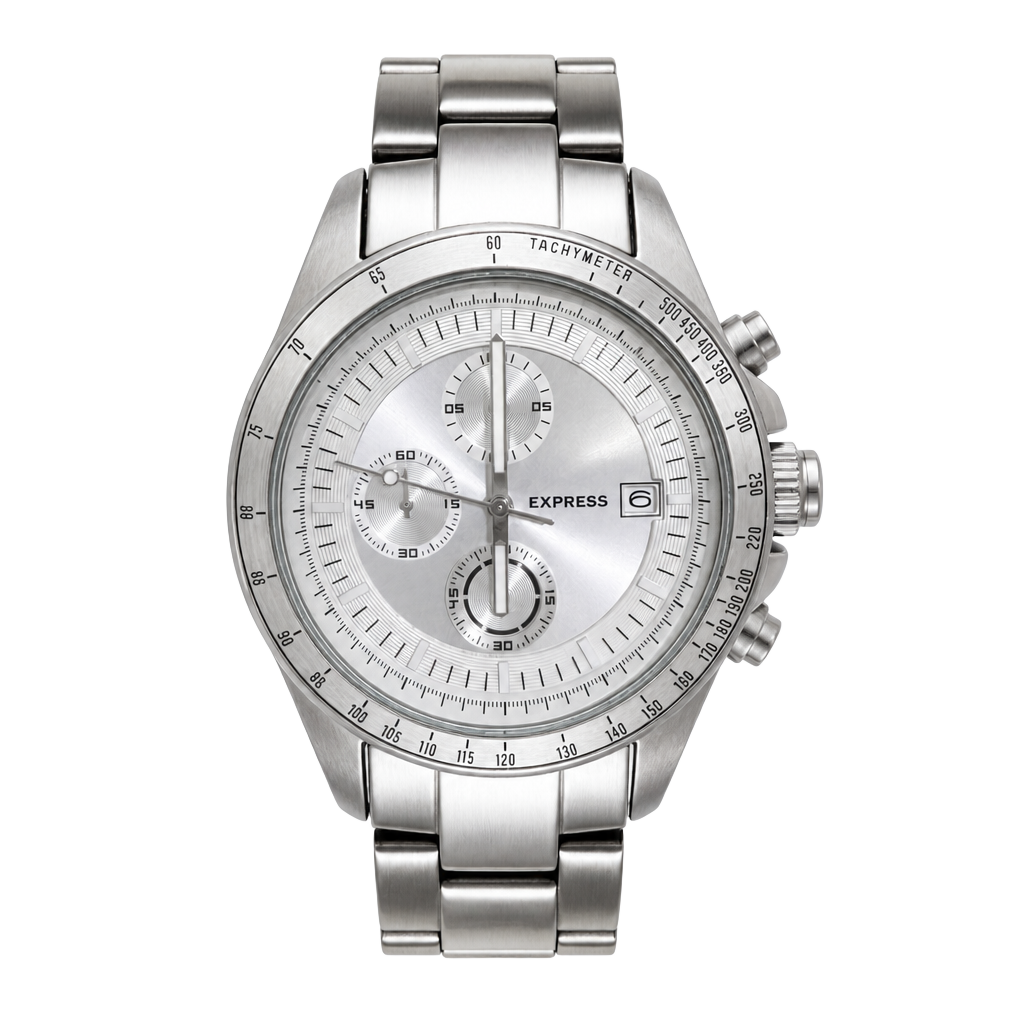 Express Men's Chronograph Silver-Tone Stainless Steel Watch FMDEX028S 1