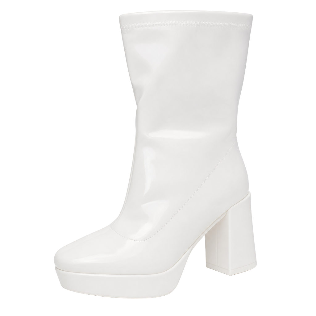 Dream Pairs Women's High Chunky Block Heel Mid Calf Boots Platform Square 1