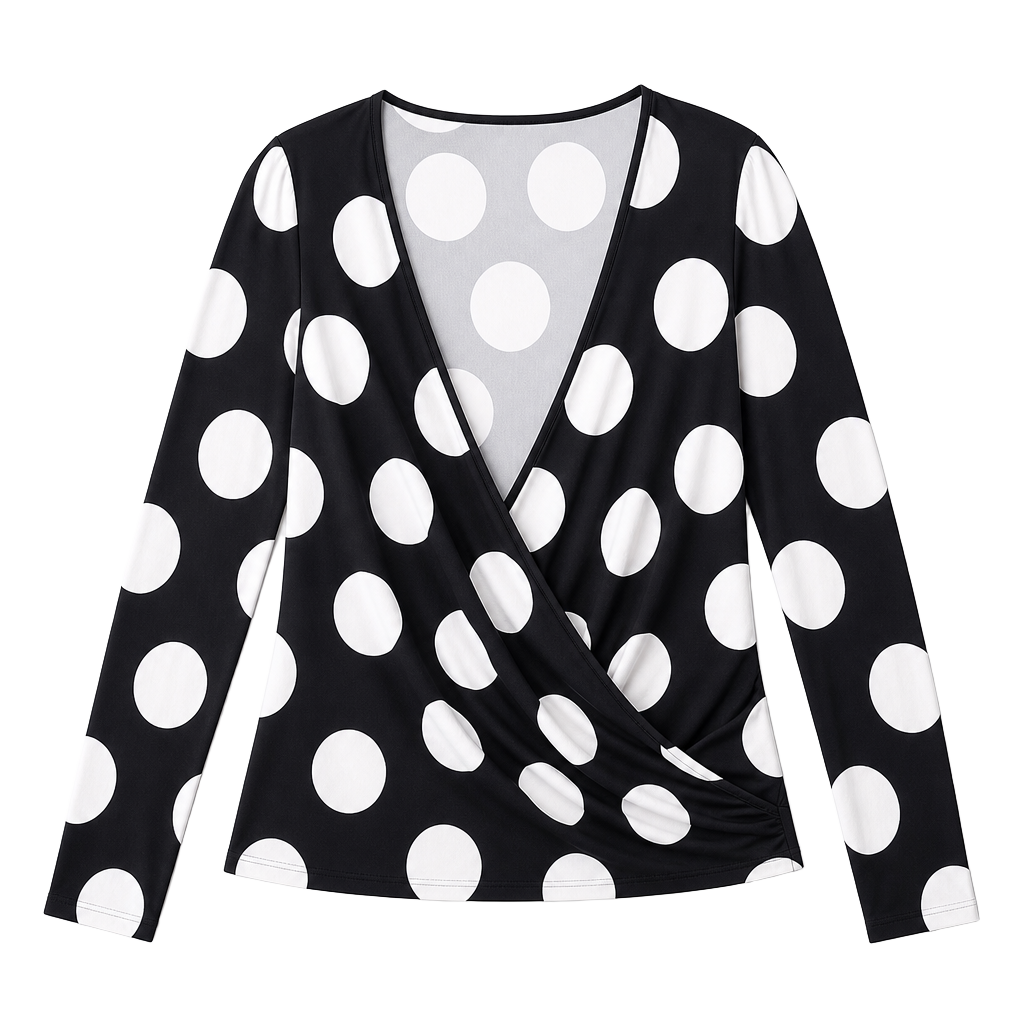 Ashley Stewart Black and White Polka Dot Wrap Dress Size 14/16 1