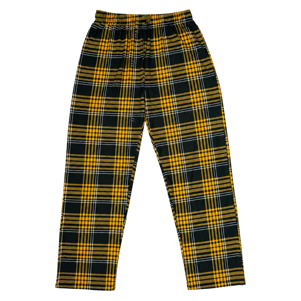 NFL Team Apparel Sleepwear Pajama Pants Size S Yellow Black Plaid 1